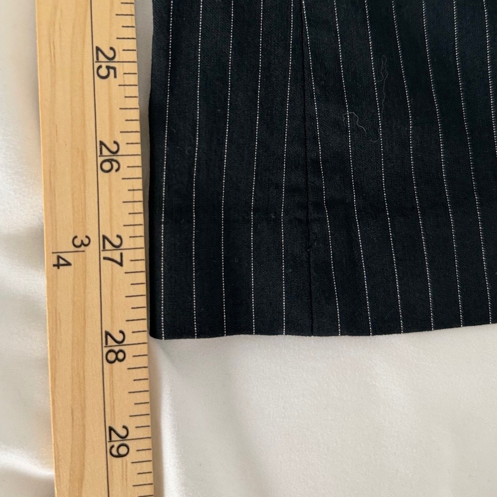 Express Design Studio Editor Black Pinstripe Wide Leg Officecore Dress Pants 4/S - Picture 9 of 10